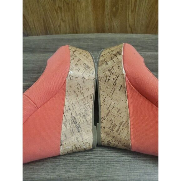 Just Fab Platform Wedge Peep Toe Shoes Pink Womens Size 6 - Picture 5 of 11